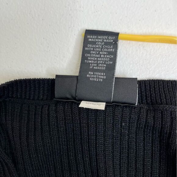 Lane Bryant Sequin Front Zip Up Moto Bomber Cardigan Black Rib Knit Women 18/20 - Picture 9 of 14